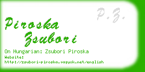 piroska zsubori business card